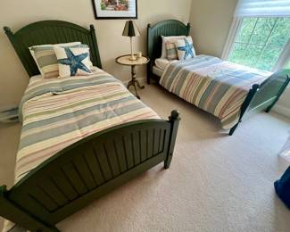 128. Pair of Green Twin Beds