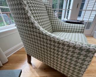 73. Pair of Ethan Allen Green Houndstooth Arm Chairs (30" x 30" x 41")