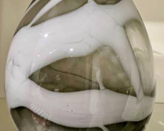 168. Hand Blown Gray Vase (7")