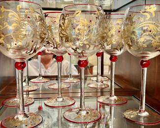 43. Set of 6 Holiday Wine Glasses