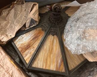 slag glass hanging lamp