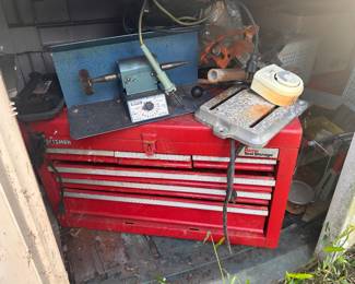 Craftsman tool chest, vintage bench grinder