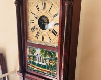 shelf clock, mahogany