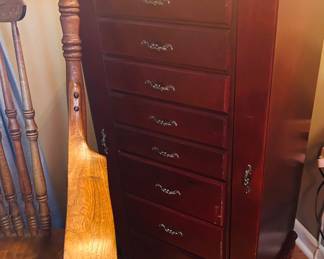 Cherry jewelry armoire