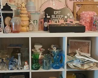 Christmas collection of old and new I have many Christmas ornaments, dress decor and vintage statues. 
