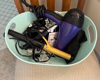 Hair dryers, curling irons 
