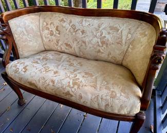 Walnut Framed  Love Seat
