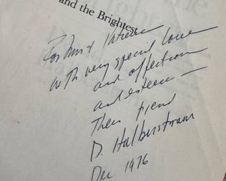 "The Best and the Brightest" Autographed  David Halberstam - Dec 1976