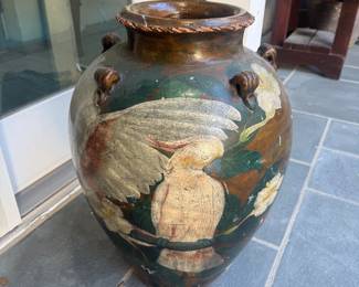 Large Ceramic Majolica Urn 
