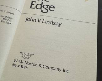 "The Edge" Autographed by John V. Lindsay