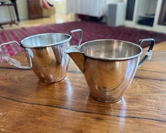Sterling Silver Sugar (89.43gm) & Creamer (98.7gm) Vessels