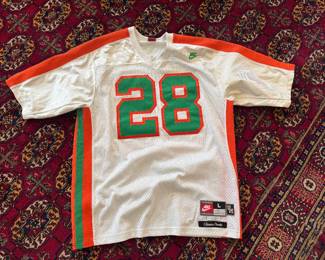 The University of Miami Football Running Back of Clinton Davis #28 Size L (Front)