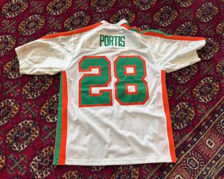 The University of Miami Football Running Back of Clinton Davis #28 Size L (Back)