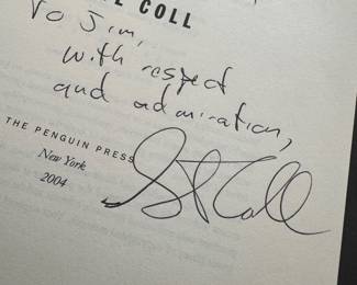 "Ghost Wars" The Secret History of the CIA, Afghanistan, And Bin Laden, From the Soviet Ivasion to September 10, 2001 - Autographed by Steve Coll