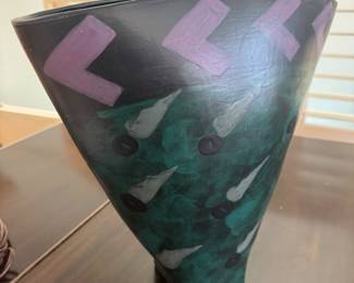 VIntage Postmodern Memphis Milano Style Vase Signed on Bottom
