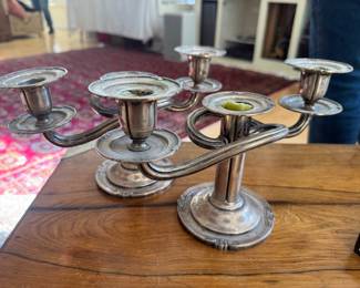 .833 Silver Weighted Base Candelabras 