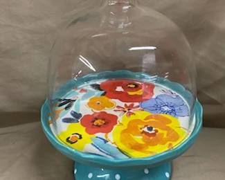 Pioneer Woman Mini Cupcake Stand w/Lid 