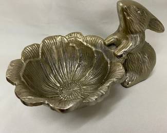 Brass Rabbit w/Bowl 