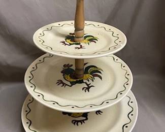 Metlox Poppytrail 3 Tier Serving Tray 