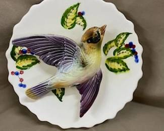 Wall Pocket w/Purple Bird 