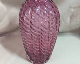 Fenton Ruffle Top Cranberry Vase 