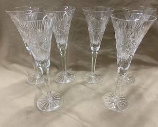 6- Waterford Champagne Flutes -Millennium