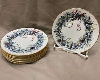 7- Lenox Winter Greetings B&B Plates 