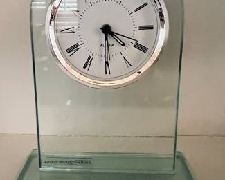 Glass table clock with alarm