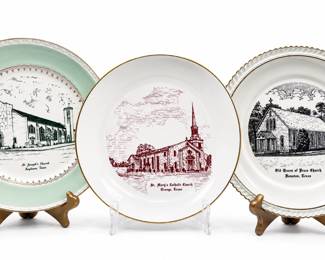 3-Chruch Plates , St Mary's Catholic Church, Orange ,Tx Old Queen Of Peace Church, St Joseph's Church, Baytown, Tx