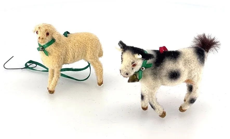  01 Handmade Flocked Animals Handwork Kunstlerschutz West Germany1950s to 1960s Wagner