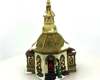 1997 Dickens Collectables Towne Series Church Steeple lit porcelain building.