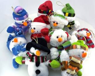 Assorted Plush Snowman Christmas Ornaments