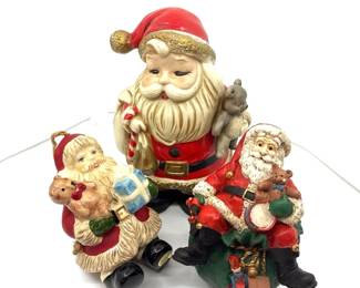 Vintage HOMCO Santa Claus Ceramic Piggy Bank No. 5610  6 , Hanging ornament a other Santa Figure