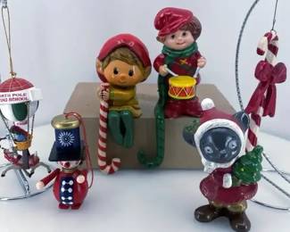 Vintage 1995 CocaCola Balloon Ornament  Ceramic Shelf Sitters Assortment  6pc