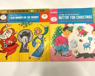 Vintage Columbia Records 78 RPM Holiday Childrens Records w Picture Sleeves