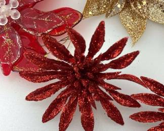 Assorted Poinsetta Ornaments
