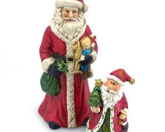 Vintage 1991 Impulse Giftware Old World Santa Claus Figurines  2pc