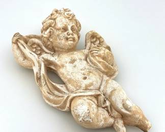 Vintage Cherub Angel Wall Plaque Hecho en Mexico