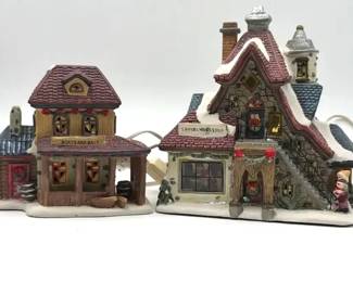 Santas Workshop  Boats and Bait Christmas Village Pieces 2pc