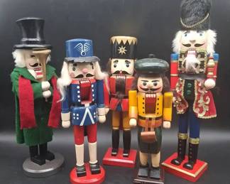 5 Vintage Wooden Nutcrackers