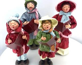 Vintage Apex Paper Mache Christmas Carolers Family  Set of 4  Taiwan