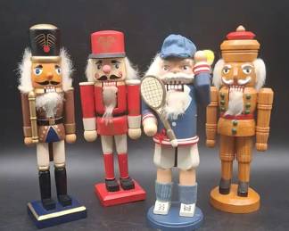 4 Vintage Wooden Nutcrackers