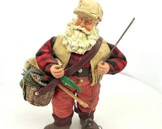 Vintage Kurt Adler Christmas Santa Fisherman 10 Fabriche Field  Stream Figure
