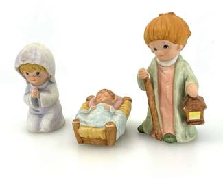 Vintage Homco ThreePiece Nativity Figurine Set  Mary, Joseph  Baby Jesus