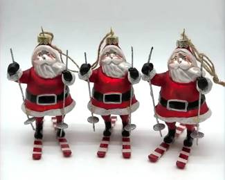 Skiing Santa Ornaments 7pc