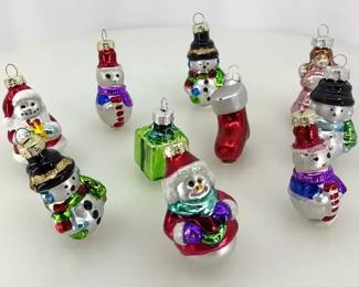 Vintage Miniature Blown Mercury Glass Christmas Ornaments Lot  10pc