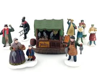 Dept 56 Heritage Village Dickens Accessories  Poultry Market, Shopkeepers  More
