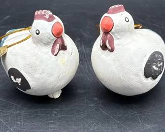 Vintage Foreside Chicken Ornament Collectible Folk Art