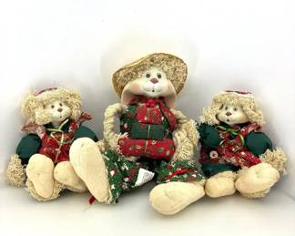 House of Lloyd Christmas Bear Family Plush Teddy Bears Hip  Hop  3 Pc Set