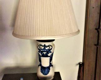 One of Two Vintage Delfware Lamps